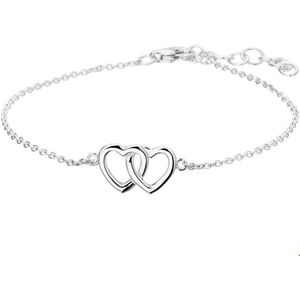 Zilver Gerhodineerde Armband hart 1 1318911