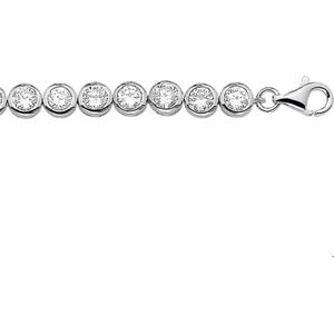 Zilver Gerhodineerde Tennisarmband zirkonia 5 1302221 19 cm