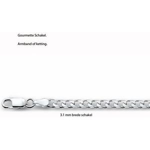 gourmette 6-zijdes geslepen 3,0 mm zilver wit 1001760