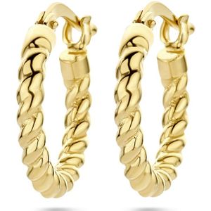 oorringen gedraaide buis 1 micron zilver verguld (geel) 2103300