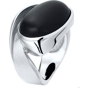 Zilver Gerhodineerde Ring onyx 1313167 17.75 mm (56)