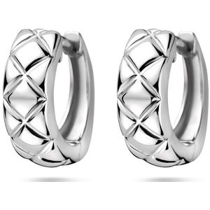 Zilver Gerhodineerde klapoorringen 12,5 mm 1339799