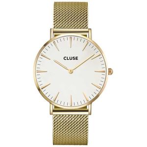 CLUSE La Boheme Mesh Gold/White horloge CW0101201009
