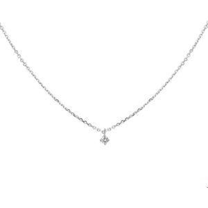 Witgouden Collier diamant 0.05ct H SI 41 - 43 - 45 cm 4104379