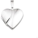 Zilveren Medaillon hart poli/mat 1014521