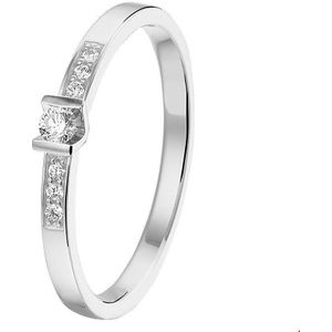 Witgoud Palladium Ring diamant 0.085ct H SI 4600016 16.50 mm (52)