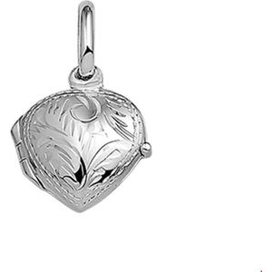 Zilveren Medaillon hart gravure 1005501