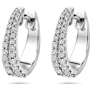 14K witgoud klapoorringen diamant h si 3,5 mm buis 4106417