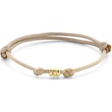 14K goud met rubber/nylon/leer armband satijn beige 13 - 26 cm 4700319