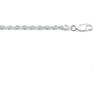 Zilveren Armband koord gediamanteerd 2 1019994 19 cm