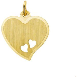 Geelgouden Graveerhanger hart mat gediamanteerd 4017190