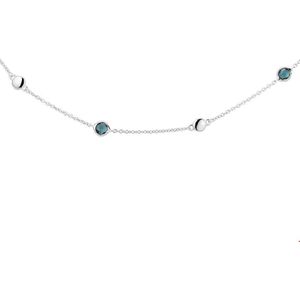 Witgouden Collier London blue topaas 41 + 3 cm 4104484