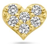 14K geelgoud flat back piercing hartje zirkonia 3,5 mm 4033254