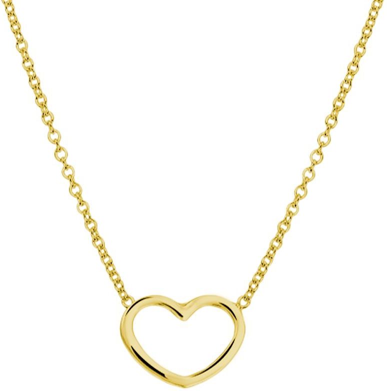 zilver verguld (geel) collier hart 41 + 5 cm 3 micron 2103321