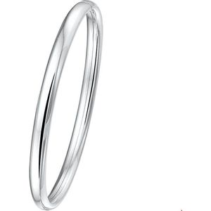 bangle dop 5 mm ovale buis zilver wit 1001344