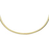 collier slang plat 1,7 mm 40 + 5 cm 3 micron zilver verguld (geel) 2103150
