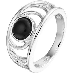 Zilver Gerhodineerde Ring onyx 1332525 16.50 mm (52)