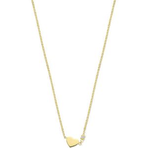 14K geelgoud collier hartje diamant 0.02ct h si 40 + 4 cm 4034711
