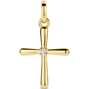 goud (geelgoud) hanger kruis diamant 0.01ct h si 4024417