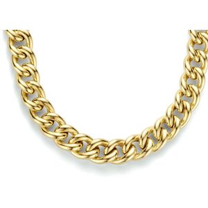 zilver verguld (geel) collier gourmette 5,8 mm 45 cm 3 micron met groot springslot 2102719