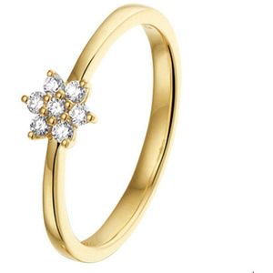 Geelgouden Ring ster diamant 0.14ct H SI 4018775 18.50 mm (58)