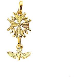 Hanger - Hugenoot Kruis - Massief - 14K Geelgoud