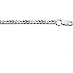 Zilveren Collier geslepen gourmet 3 1001791 45 cm