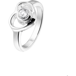 ring hart en zirkonia zilver wit 1019924