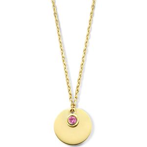 graveercollier met zirkonia geboortesteen 45 - 47 - 49 cm 14K geelgoud 4027119