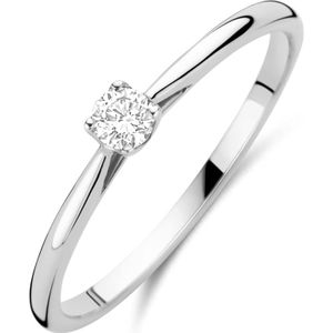 14K witgoud ring lab grown diamant 0.10ct h si 4106433 17.25