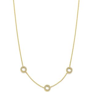 14K geelgoud collier cirkels diamant 0.09ct h si 43 - 44 - 45 cm 4029906