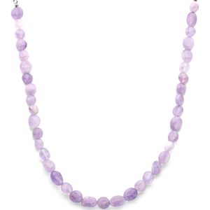 Zilver Gerhodineerde collier amethist 40 + 5 cm 1341052