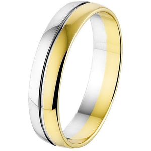 Bicolor Gouden Ring A418 - 5 mm - zonder steen 4207666 16.00 mm (50)