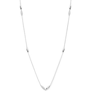 collier ovaaltjes zirkonia 60 cm zilver gerhodineerd 1334119