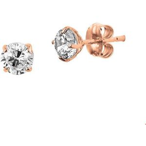 oorknoppen zirkonia 14K roségoud 4400900