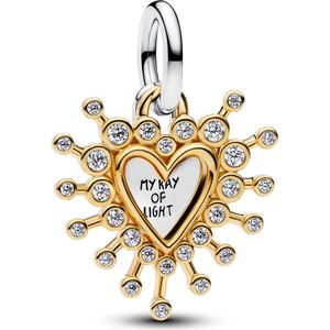 Pandora 764141C01 - Zilver 925 - Bicolor verguld - Hart - Zirkonia - Bedel