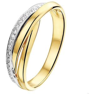 ring diamant 0.13ct h si 14K bicolor goud geel/wit 4207560