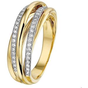 ring diamant 0.32ct h si 14K bicolor goud geel/wit 4207457