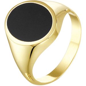 zegelring massief onyx 14K geelgoud 4020533
