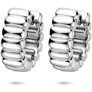 Zilver Gerhodineerde klapoorringen 14 mm 1340996