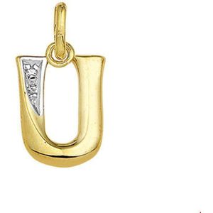 hanger letter diamant 0.005ct h si 14K geelgoud 4006383