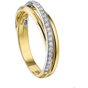 Bicolor Gouden Ring diamant 0.22ct H SI 4207463 18.50 mm (58)