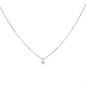 Witgouden Collier diamant 0.03ct H SI 41 - 43 - 45 cm 4104380