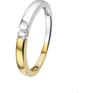 Bicolor Gouden Ring diamant 0.09ct H P1 4206714 17.00 mm (53)