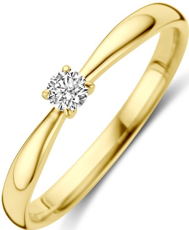14K geelgoud aanzoeksring diamant 0.10ct h si 4031387 17.25