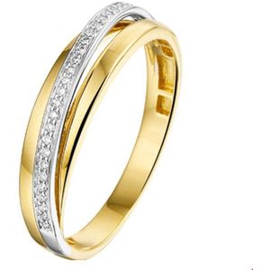 ring diamant 0.08ct h si 14K bicolor goud geel/wit 4207558