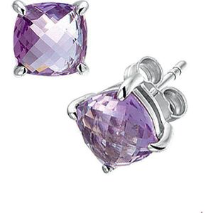 Zilver Gerhodineerde Oorknoppen amethyst 1320849