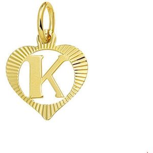 Geelgouden Hanger hart letter K 4006351