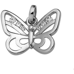 Zilver Gerhodineerde Hanger vlinder zirkonia 1314117