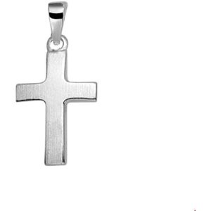 Zilveren Hanger kruis poli/mat 1019554